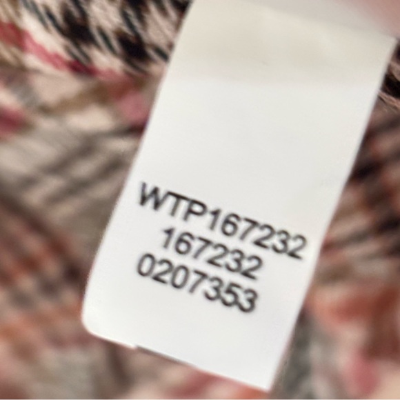 J. Jill Pink and Black Glen Plaid Button-Down Shirt Ruffle Women’s Small Petite - Picture 7 of 10